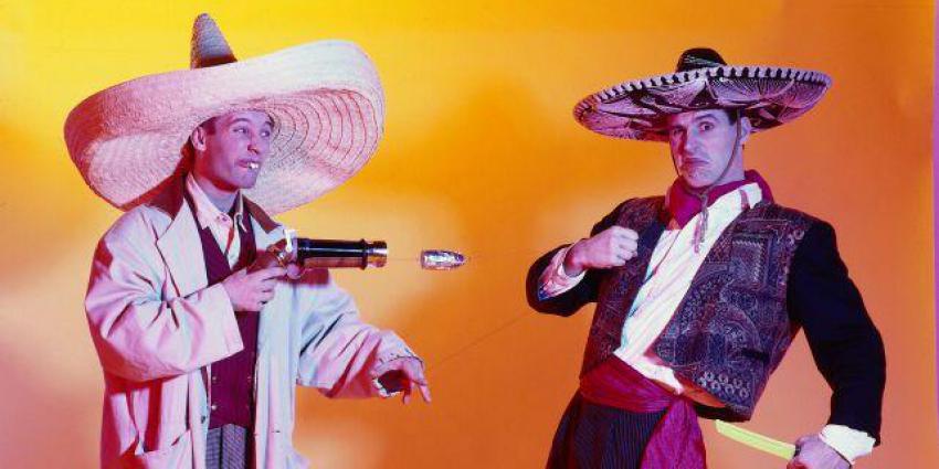 Comedy-Duo Tébé und Leiste während der Show als Mexikaner