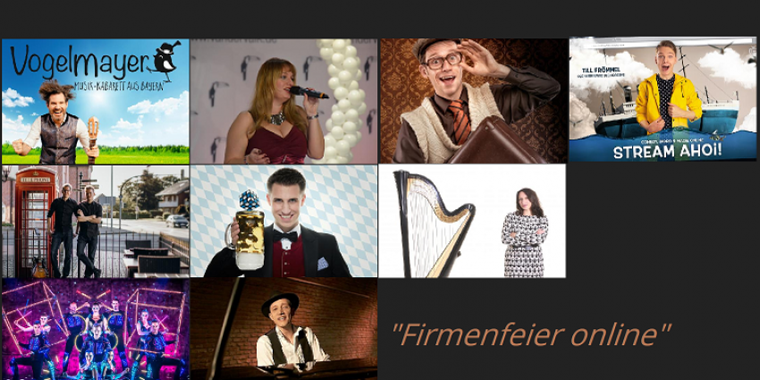 Firmenfeier online: Ideen für virtuelle Events (Teil 1) Firmenfeier online: Ideen für virtuelle Events (Teil 1)