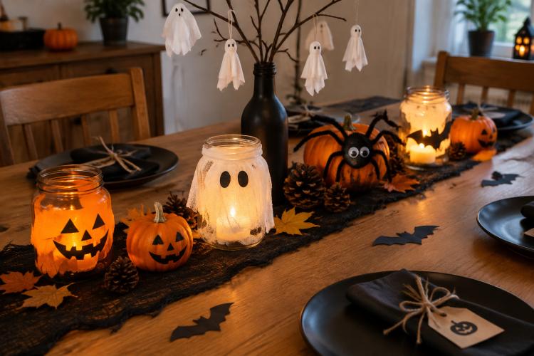 Halloween Tisch dekorieren