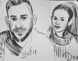 Batu &Girlfriend, Pencils ,32 x42cm Markus Nieden