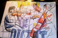 Musicians in Bar, Live Drawing,30x40cm Markus Nieden