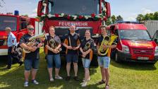 Elbsandsteiner Blasmusikanten bei der Einweihung des TLF 3000 der Feuerwehr Hohnstein 2026 Elbsandsteiner Blasmusikanten