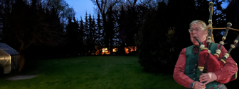 Dudelsackspielerin Dagmar Pesta