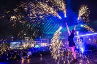 Feuershow mit Lasershow-Begleitung zum Lichterfest in Celle SPiCE Lasershow
