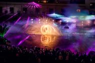 Feuershow und Lasershow für Sommerfest in Dresden SPiCE Lasershow