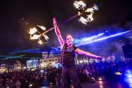 Feuershow mit Lasershow-Begleitung für das Lichterfest in Celle SPiCE Lasershow