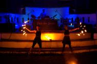 Fire on drums