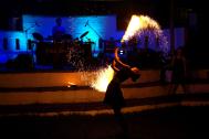 Fire on drums