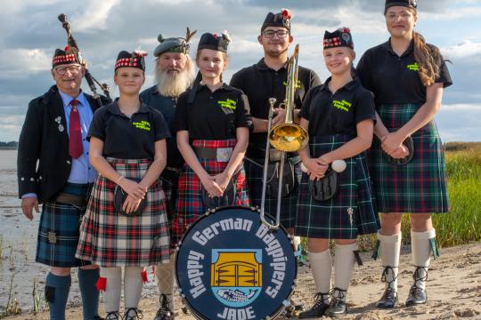 Happy German Bagpipers