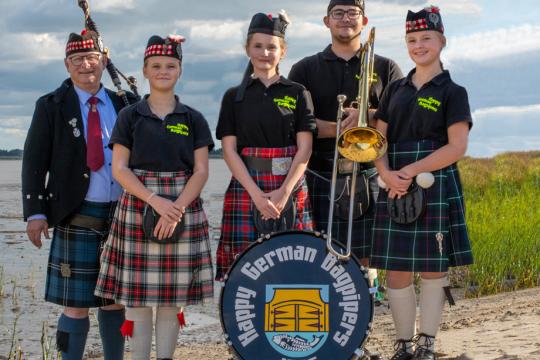 Happy German Bagpipers